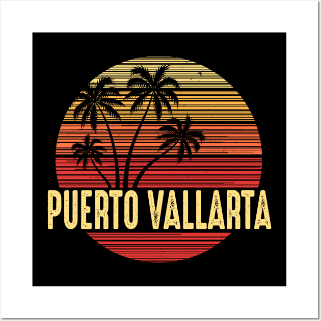 Puerto Vallarta Mexico Vacation Palm Trees Wall Art by FilsonDesigns